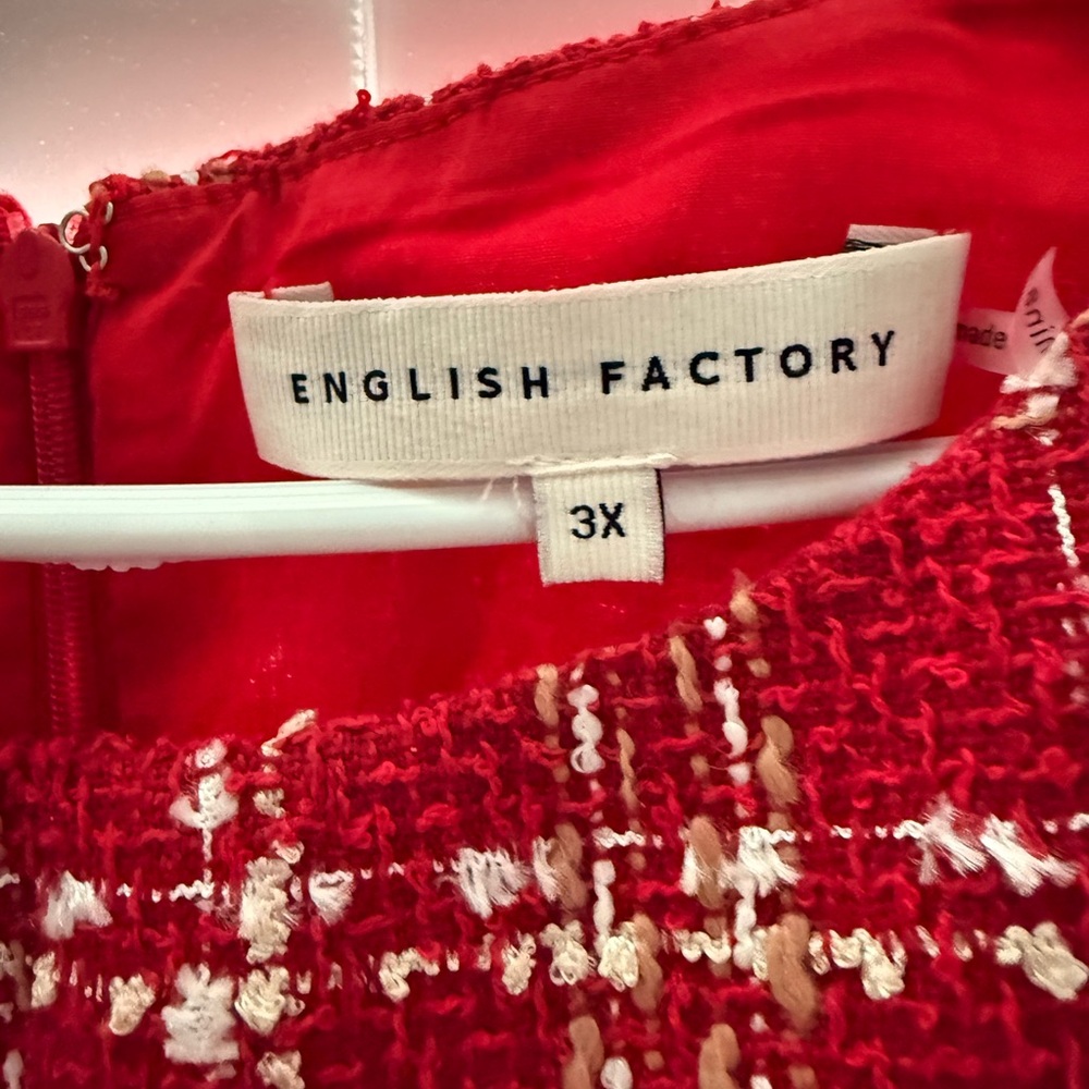 English Factory Red and White Elegant Dress
